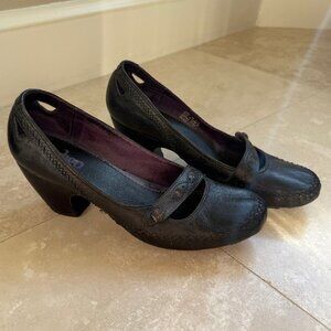 Clarks Indigo Black Leather Mary Jane Hypnotic Pumps 10M